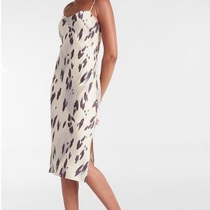 Express Satin Pattern Cowl Neck Dress